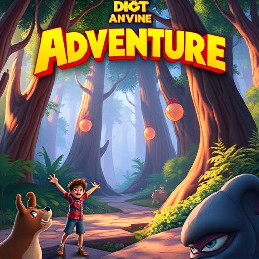 P√¥ster da anima√§√£o 'Aventuras na Floresta', com dublagem realizada em nosso est√ºdio.